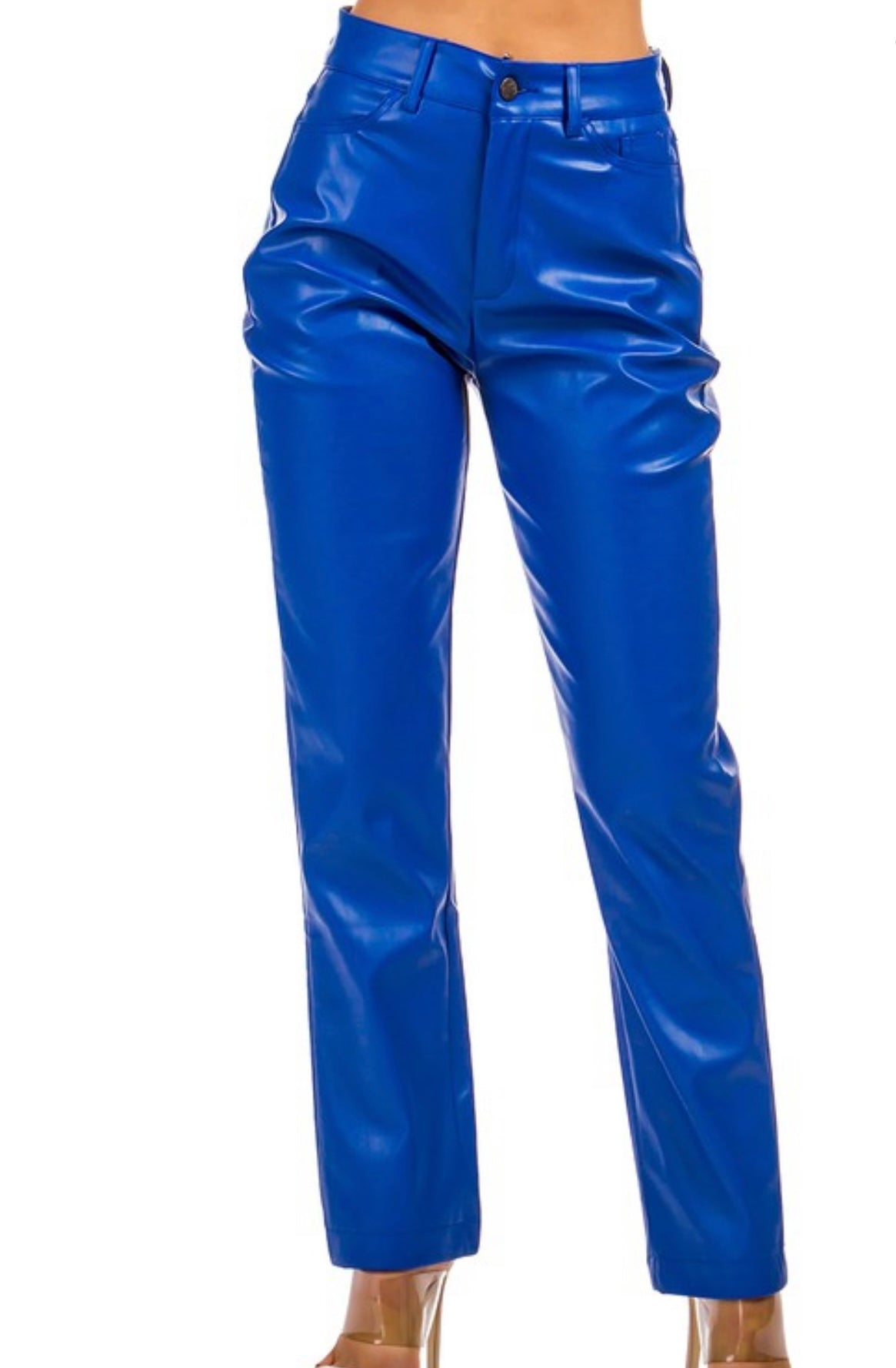 Blue Leather Pants