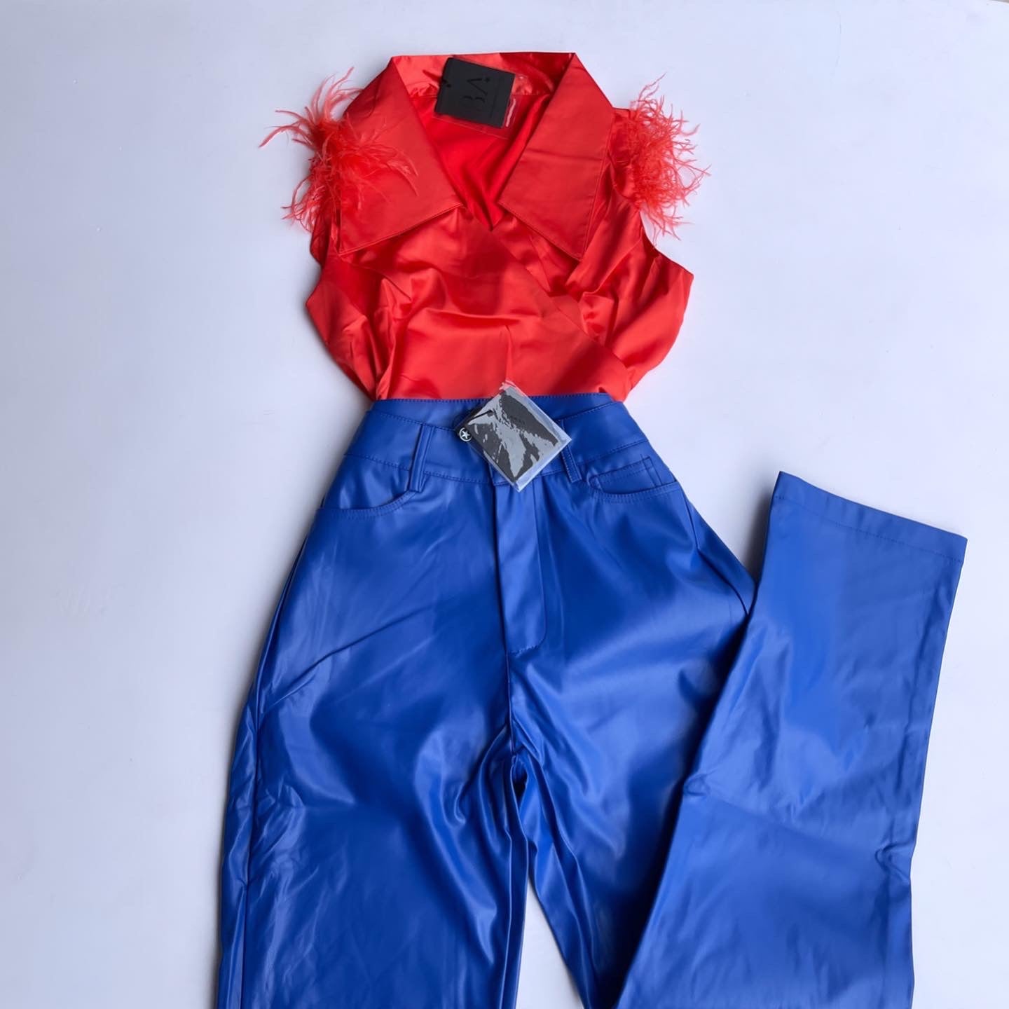 Blue Leather Pants