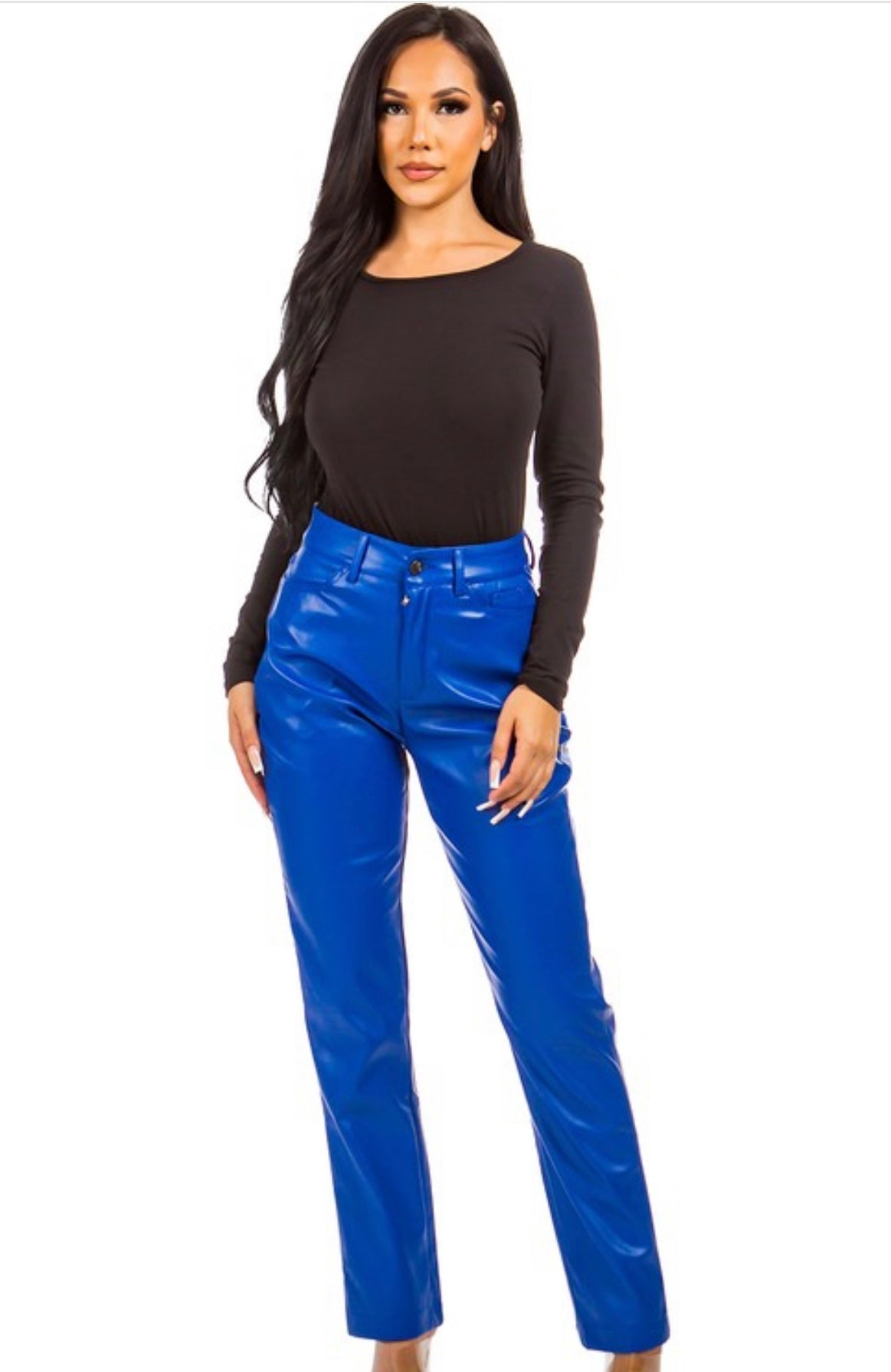 Blue Leather Pants