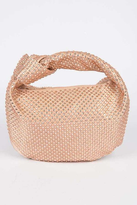 Tonal Studded Knotted Soft Clutch