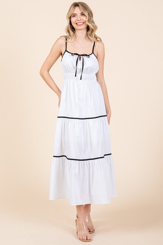 Piping Detailed Midi Sundress