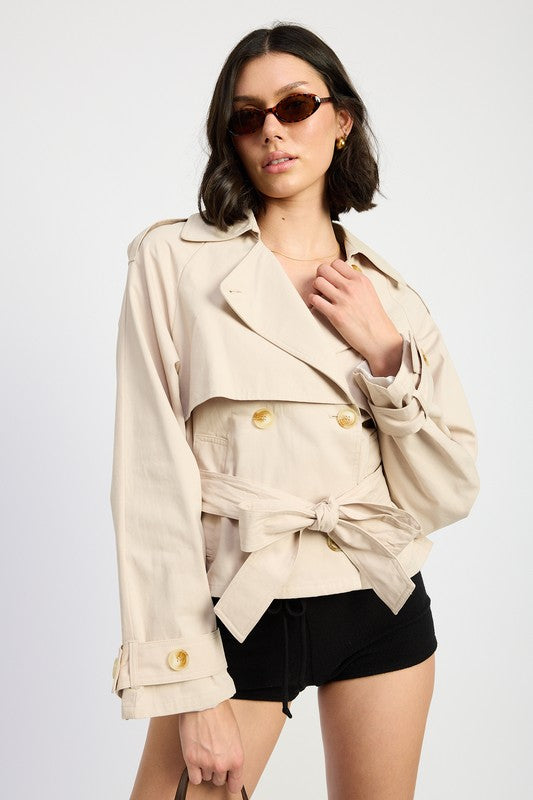 LAYERED TRENCH STYLE JACKET