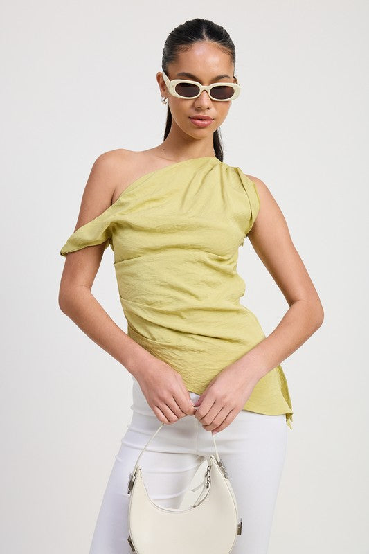 ASYMMETRICAL SHOULDER TUNIC TOP