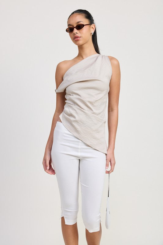 ASYMMETRICAL SHOULDER TUNIC TOP