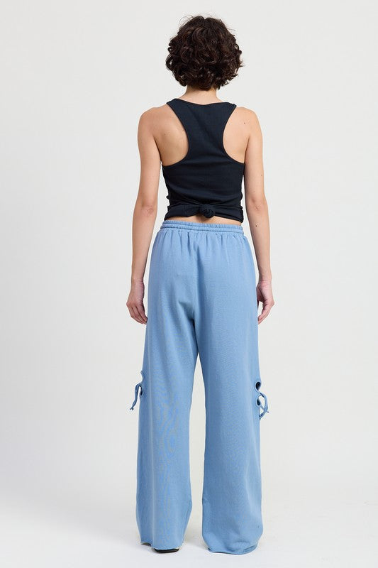 FRENCH TERRY PANTS WITH CUTOUT DETAIL