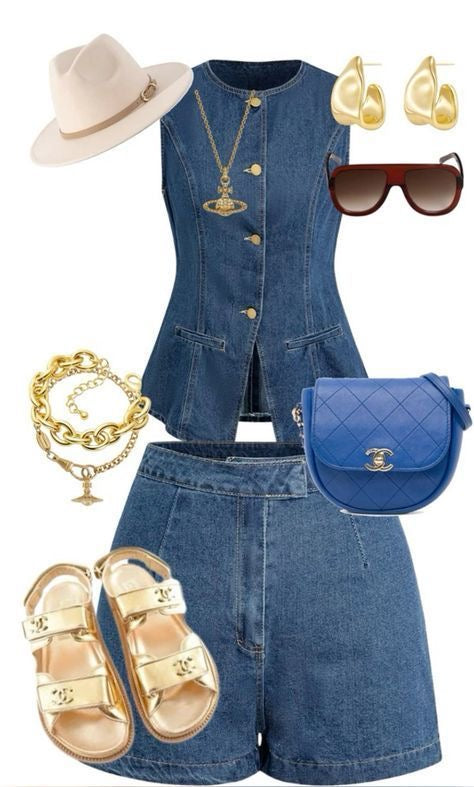 WOMEN FASHION DENIM TWO PIECE SET