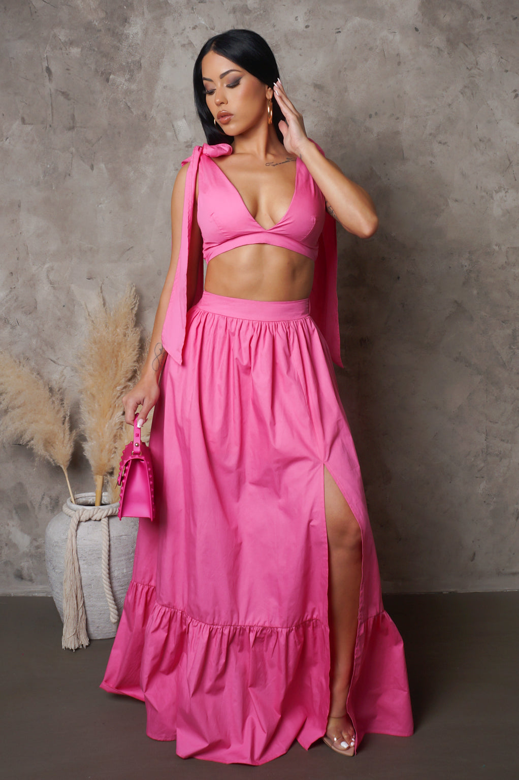 Pink Set Long Skirt